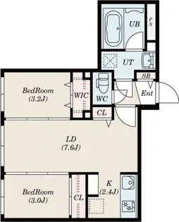 アランヴェール【1階】の間取り