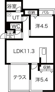 ヴェリタス・アメリオ【1階】の間取り