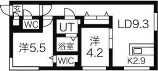 ガレ・ド・ボヌール【2階】の間取り