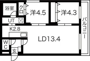 ドルチェ平岸【3階】の間取り