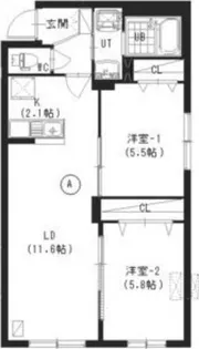 ラグジースペース美園【1階】の間取り