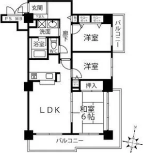 クリオ行啓通弐番館【202号室】の間取り