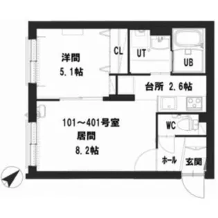 グランメール サンコー【4階】の間取り