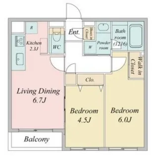 LiveCasa白石【2階】の間取り