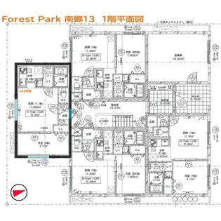 Forest Park 南郷13【103号室】の間取り