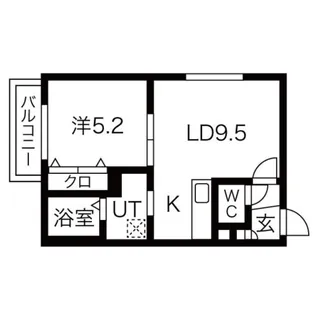 ソレイユ平岸【202号室】の間取り
