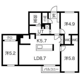 RITZ GRANDE 菊水上町【5階】の間取り