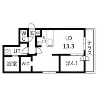 Balboni山鼻(バルボーニ山鼻)【1階】の間取り