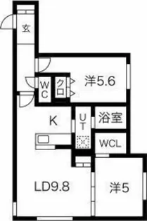 アルファスクエア学園前【4階】の間取り