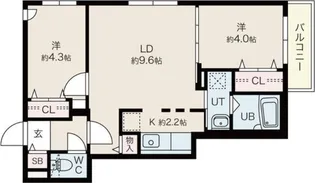 ラヴィータ美園【2階】の間取り