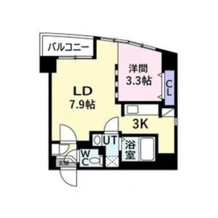 PRIVE菊水【6階】の間取り