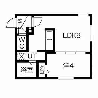 ラフィーネ月寒中央通【1階】の間取り