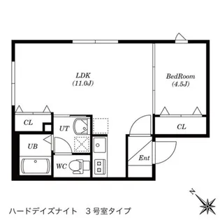 ハードデイズナイト【2階】の間取り