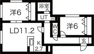 クラリス南平岸Ⅱ【1階】の間取り