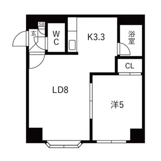 アクアボーン8・8【302号室】の間取り