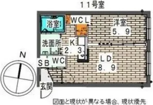 Elle Cube学園前(エルキューブ学園前)【1階】の間取り