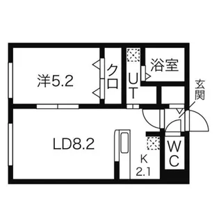 キューブ中の島2・3N 【5階】の間取り