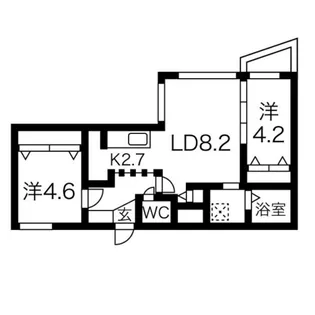 ラヴィ菊水【4階】の間取り