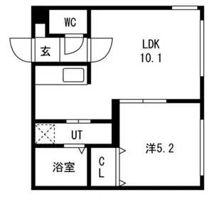 ガーデンクリスタル平岸【1階】の間取り