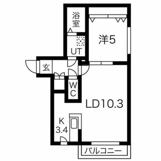 クラリス東札幌Ⅱ【405号室】の間取り