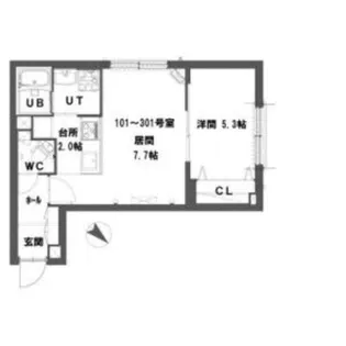 グランメール美園6-3【3階】の間取り