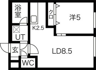 AKUBI 東札幌【1階】の間取り