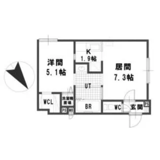 ルミエール東札幌C【105号室】の間取り