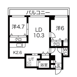 fleuve(フルーヴ)福住【2階】の間取り