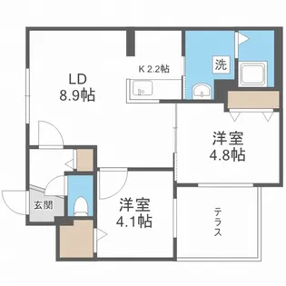 ファランドール南平岸【1階】の間取り