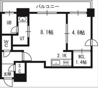 S-FORT豊平三条【8階】の間取り