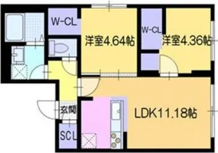 ラ・シュエットダジュール【4階】の間取り
