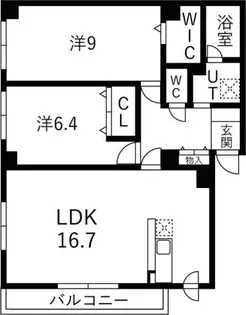 清和マンション月寒【3階】の間取り