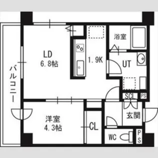 アルファスクエア中島公園 【9階】の間取り