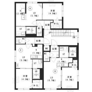 A2 南平岸【4階】の間取り