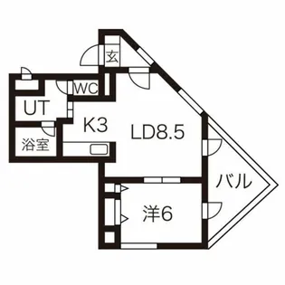 さんぱちBLDI【606号室】の間取り