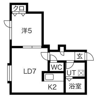 チュティ平岸【1階】の間取り