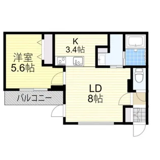 GIRAFFE KIKUSUI Premier (ジラフ菊水プレミア)【206号室】の間取り