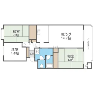 東急ドエル平岸台ビレジ弐号棟【506号室】の間取り