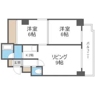 シャンブルドロア菊水【8階】の間取り