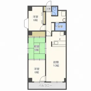 シャトレーヌ豊平【301号室】の間取り
