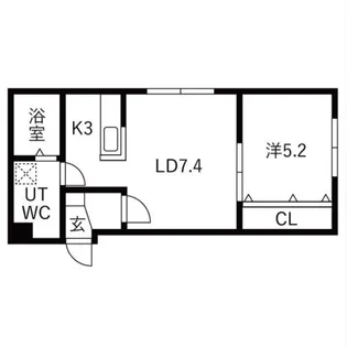 クレア白石【1階】の間取り