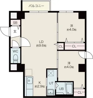 ファランドール平岸【4階】の間取り