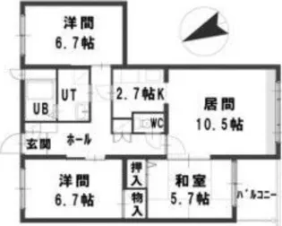 グランメール川下【4階】の間取り