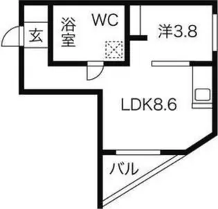 フレンズ本通南【3階】の間取り