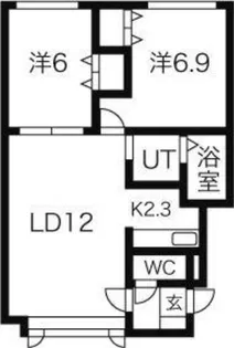 アファームド南平岸【203号室】の間取り