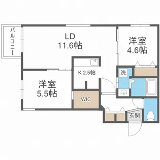 エアフォルク学園前【2階】の間取り