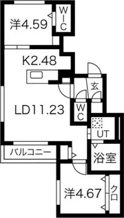グランベール【3階】の間取り