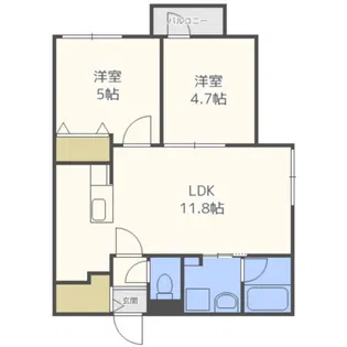 アルテ・ファシオ山鼻【4階】の間取り