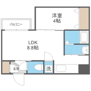 ヌーヴェルコート白石【4階】の間取り