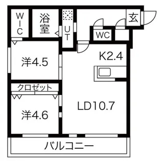 グランディーヴァ平岸 【4階】の間取り